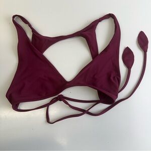 Benoa top large burgundy wine bikini